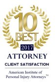 Client Satisfaction award for Lerner and Rowe Injury Attorneys