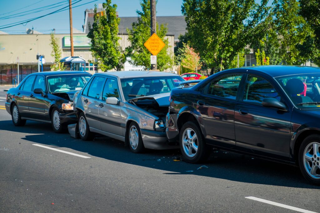 three-car accident