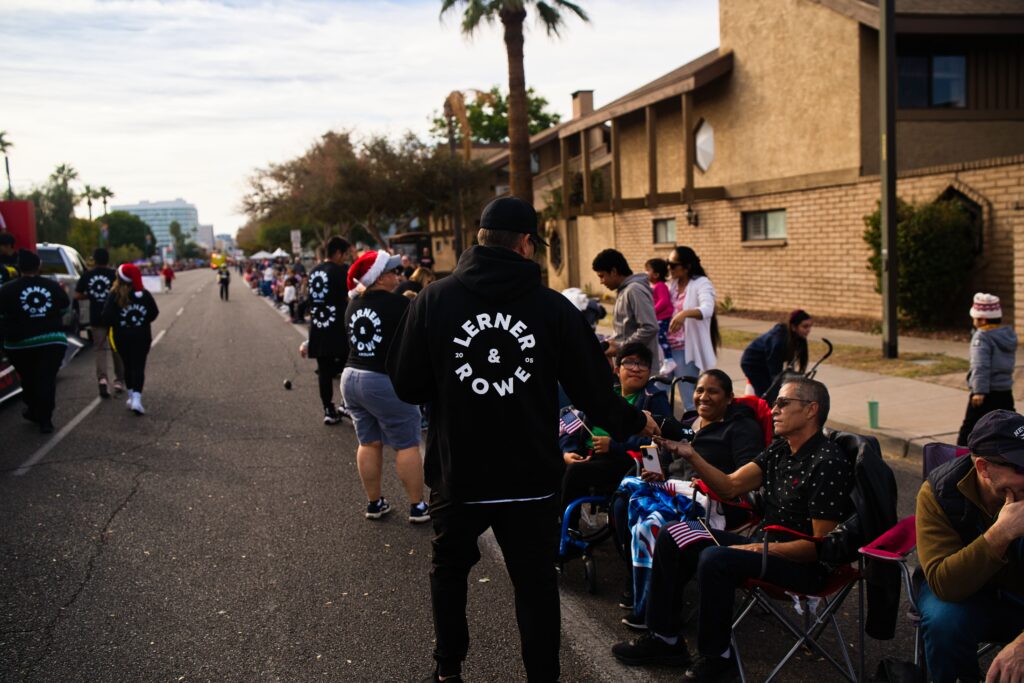 Lerner and Rowe parade participants