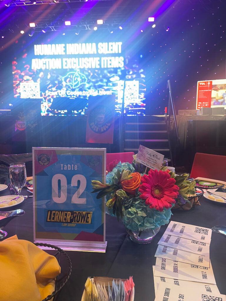 Humane Indiana Gala 2024 LR table sign