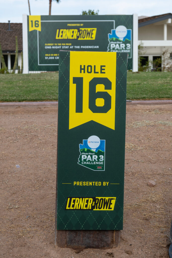 Hole 16 sign at Par 3 Challenge
