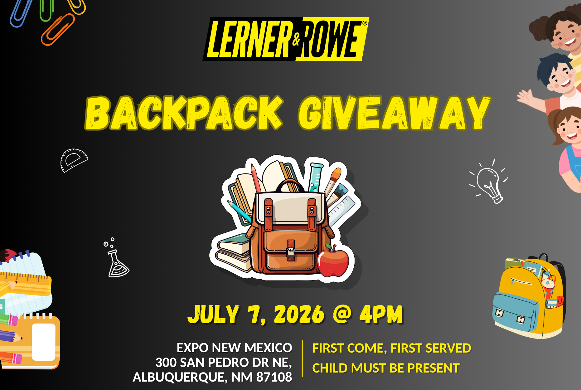 FREE 2026 Albuquerque Backpack Giveaway - Lerner & Rowe