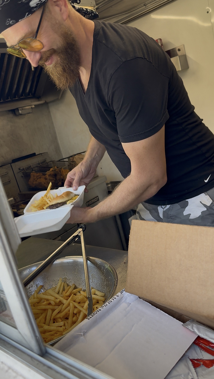 Northwest Indiana storm relief - burgers and fries